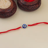 Evil Eye With Silver Shiny Beads Protected Rakhi